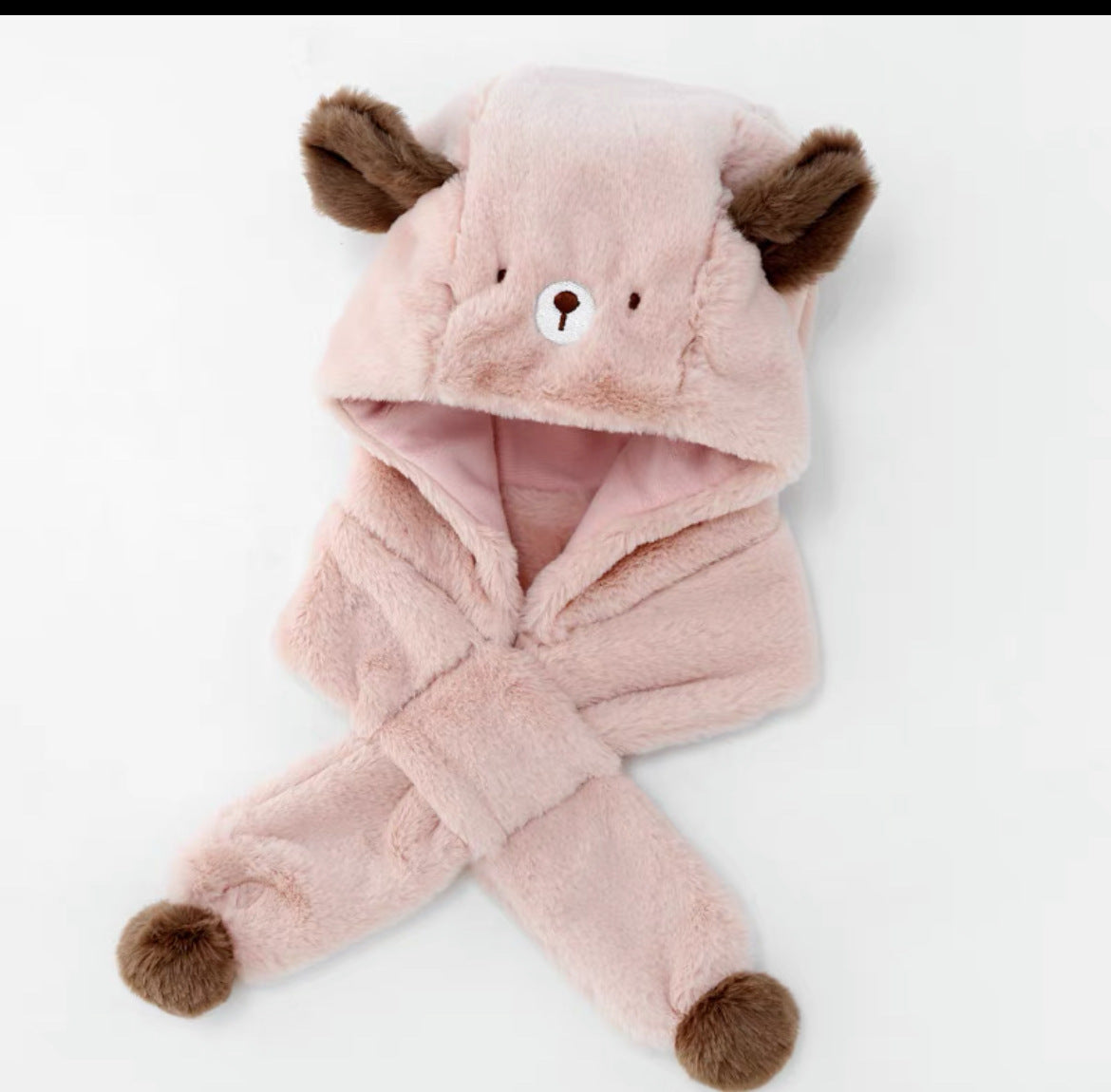 Fleece-lined Thickened Girls' Cute Hat Scarf